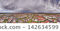 Double rainbow over Moerfelden Walldorf during dramatic thunderstorm 142634599