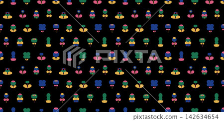 Geometric patterns of plants and flowers (vector illustration) Geometric patterns of plants and flowers (vector illustration) 142634654