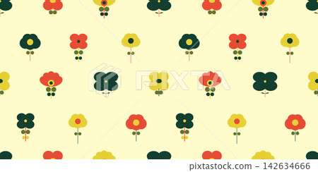 復古花卉圖案背景插圖 復古花卉圖案背景插圖 142634666