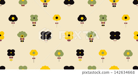 Retro floral pattern illustration material Retro floral pattern illustration material 142634668