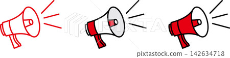 Megaphone icon (red) Megaphone icon (red) 142634718