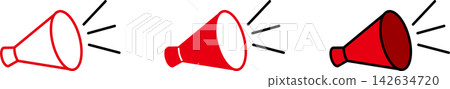 Megaphone/loudspeaker icon (red) 142634720