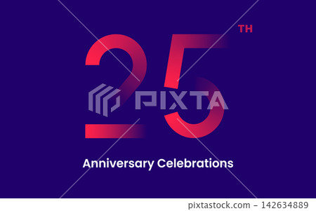 Anniversary logo or emblem design for event. 142634889