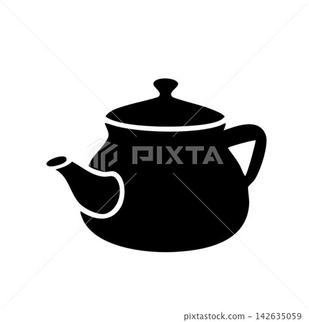 茶壺 - 簡約單色圖示 - 黑色 茶壺 - 簡約單色圖示 - 黑色 142635059