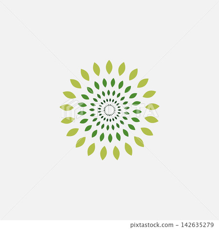 Abstract green leaf logo vector design. Vector illustration. Eps 10. 142635279