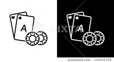 Playing Cards And Poker Chips Line Icon Set. Casino Gaming, Gambling, And Poker Night Outline Symbol Collection. Perfect For Casino Promotions And Game Night Events. Isolated Vector Illustration Playing Cards And Poker Chips Line Icon Set. Casino Gaming, Gambling, And Poker Night Outline Symbol Collection. Perfect For Casino Promotions And Game Night Events. Isolated Vector Illustration 142635704