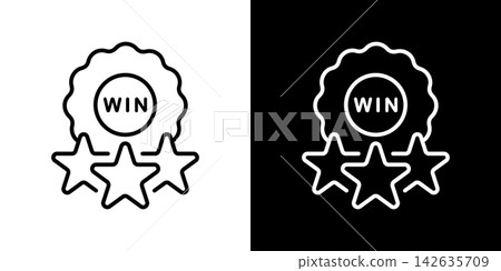 Winning Badge With Stars Line Icon Set. Achievement, Excellence, And Success Recognition Outline Symbol Collection. Award, Competition, And Victory Representation. Isolated Vector Illustration Winning Badge With Stars Line Icon Set. Achievement, Excellence, And Success Recognition Outline Symbol Collection. Award, Competition, And Victory Representation. Isolated Vector Illustration 142635709