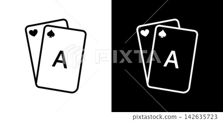 Playing Cards Line Icon Set. Poker, Gambling, And Casino Game Outline Symbol Collection. Ace Of Spades And Hearts. Editable Stroke. Isolated Vector Illustration Playing Cards Line Icon Set. Poker, Gambling, And Casino Game Outline Symbol Collection. Ace Of Spades And Hearts. Editable Stroke. Isolated Vector Illustration 142635723