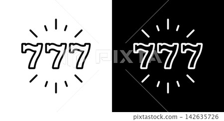 777 Jackpot Line Icon Set. Casino Luck, Gambling Success, And Slot Machine Winning Outline Symbol Collection. Gaming And Entertainment. Editable Stroke. Isolated Vector Illustration 777 Jackpot Line Icon Set. Casino Luck, Gambling Success, And Slot Machine Winning Outline Symbol Collection. Gaming And Entertainment. Editable Stroke. Isolated Vector Illustration 142635726