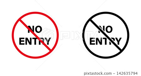 No Entry Sign Solid Icon Set. Access Restriction, Prohibition, And Safety Warning Silhouette Symbol Collection. Traffic Control And Security. Isolated Vector Illustration No Entry Sign Solid Icon Set. Access Restriction, Prohibition, And Safety Warning Silhouette Symbol Collection. Traffic Control And Security. Isolated Vector Illustration 142635794