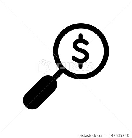 Magnifying Glass With Dollar Sign Solid Icon. Financial Analysis, Cost Investigation, And Economic Research Silhouette Symbol. Budget Examination. Isolated Vector Illustration Magnifying Glass With Dollar Sign Solid Icon. Financial Analysis, Cost Investigation, And Economic Research Silhouette Symbol. Budget Examination. Isolated Vector Illustration 142635858