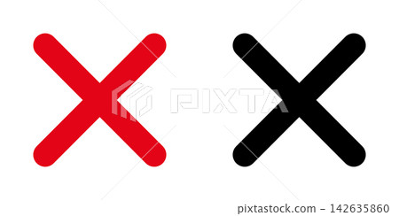 Red And Black Cross Marks Solid Icon Set. Error Indication, Incorrect Selection, And Cancellation Silhouette Symbol Collection. User Interface And Feedback Design. Isolated Vector Illustration Red And Black Cross Marks Solid Icon Set. Error Indication, Incorrect Selection, And Cancellation Silhouette Symbol Collection. User Interface And Feedback Design. Isolated Vector Illustration 142635860