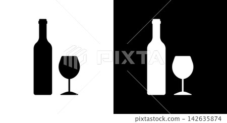 Wine Bottle And Glass Solid Icon Set. Beverage, Alcohol Consumption, And Wine Tasting Silhouette Symbol Collection. Hospitality And Dining Theme. Isolated Vector Illustration Wine Bottle And Glass Solid Icon Set. Beverage, Alcohol Consumption, And Wine Tasting Silhouette Symbol Collection. Hospitality And Dining Theme. Isolated Vector Illustration 142635874