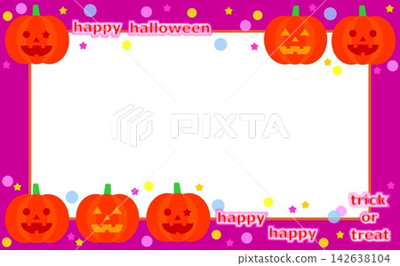 Halloween frame, jack-o'-lantern, pumpkin, white space Halloween frame, jack-o'-lantern, pumpkin, white space 142638104