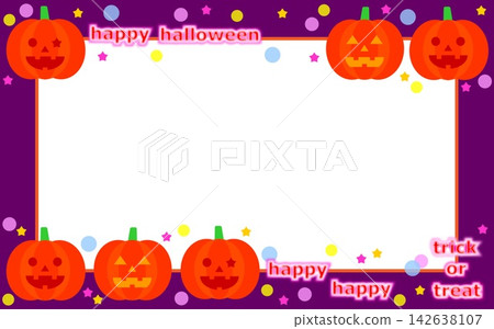 Halloween frame, jack-o'-lantern, pumpkin, white space Halloween frame, jack-o'-lantern, pumpkin, white space 142638107