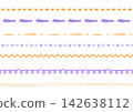 A set of Halloween-colored dotted lines drawn with various pens. 142638112