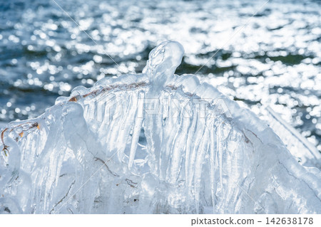Lake Inawashiro, Fukushima: Spray ice Lake Inawashiro, Fukushima: Spray ice 142638178