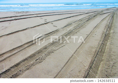A landscape of sand patterns on the Kujukuri Beach (photographed in 2026) A landscape of sand patterns on the Kujukuri Beach (photographed in 2026) 142638511
