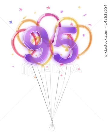 Birthday number 95 balloon art. Birthday number 95 balloon art. 142638554