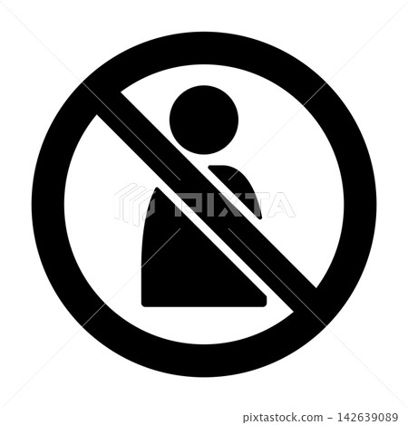 A person's prohibited icon indicating usage restrictions. 142639089