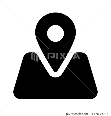 A map and map pin icon representing location information. 142639094