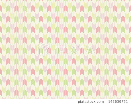 A seamless Japanese pattern background with cute pink and light green arrow feather design. A seamless Japanese pattern background with cute pink and light green arrow feather design. 142639751