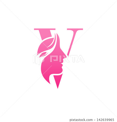 Initial V face beauty logo design templates Initial V face beauty logo design templates 142639965