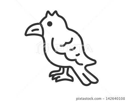 Crow icon (line drawing) illustration Crow icon (line drawing) illustration 142640108
