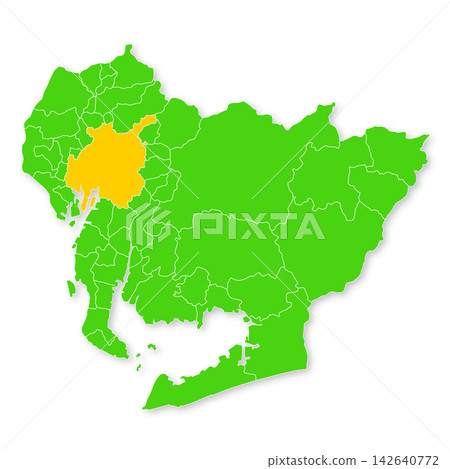 Map of Aichi Prefecture and Nagoya City Map of Aichi Prefecture and Nagoya City 142640772