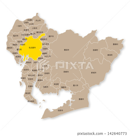 愛知縣和名古屋市地圖 愛知縣和名古屋市地圖 142640773