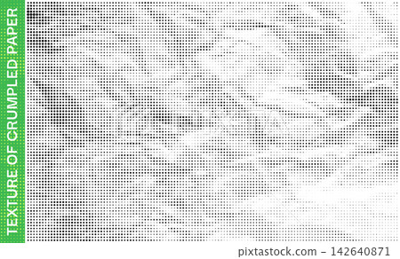 Crumpled paper dot texture background distressed grainy halftone noise overlay craft duotone pattern 142640871