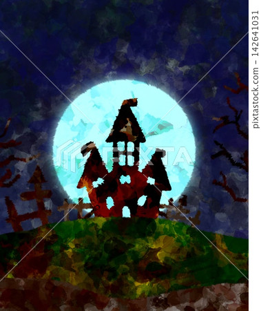 Hand-drawn Halloween night background illustration Hand-drawn Halloween night background illustration 142641031