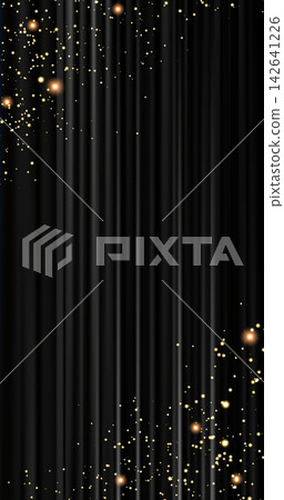 Sparkling light and black curtains – a luxurious background Sparkling light and black curtains – a luxurious background 142641226