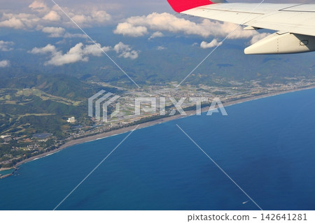 Aki City, Kochi Prefecture, as seen from an airplane Aki City, Kochi Prefecture, as seen from an airplane 142641281