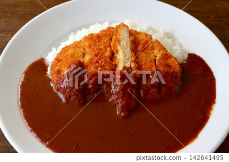 Chicken cutlet curry rice in the background of the table Chicken cutlet curry rice in the background of the table 142641495