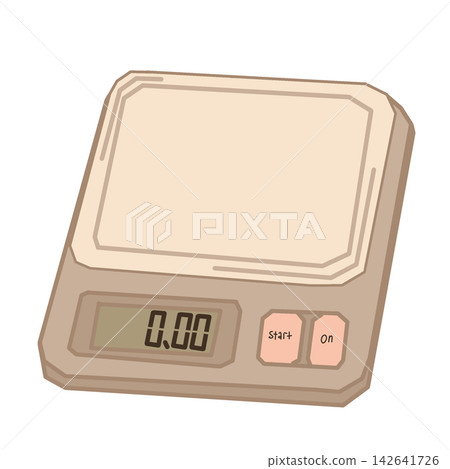 Digital Kitchen Scale Flat Illustration Digital Kitchen Scale Flat Illustration 142641726