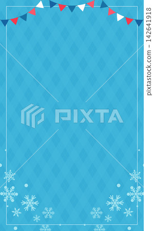 Simple frame with snowflakes and garland 2_vertical Simple frame with snowflakes and garland 2_vertical 142641918
