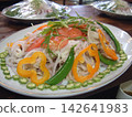 Large platter salad with fresh vegetables 142641983