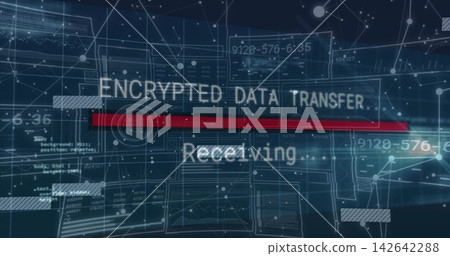 Displaying HUD in network UI showing ENCRYPTED DATA TRANSFER and Receiving Displaying HUD in network UI showing ENCRYPTED DATA TRANSFER and Receiving 142642288