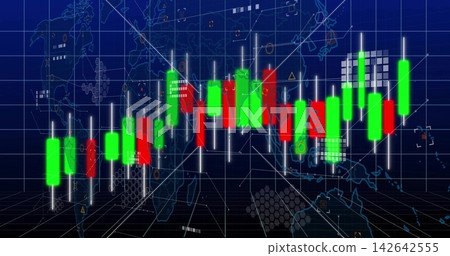Displaying candlestick bars and white wicks floating on global dashboard, with grid markers Displaying candlestick bars and white wicks floating on global dashboard, with grid markers 142642555