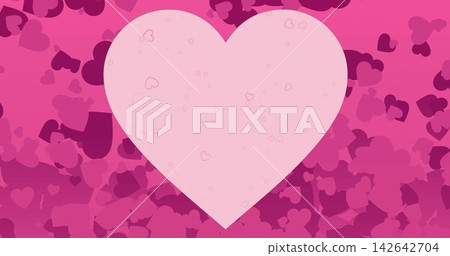 Showing large pale pink heart sitting in valentine art, with tiny heart outlines and layered hearts Showing large pale pink heart sitting in valentine art, with tiny heart outlines and layered hearts 142642704
