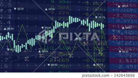 Live market feed updating, bars and lines animating, highlighting timestamps and rates for traders Live market feed updating, bars and lines animating, highlighting timestamps and rates for traders 142643698