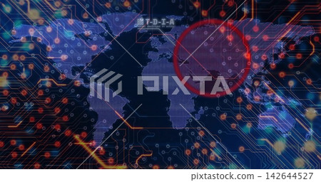 Displaying world map centering red highlight over East Asia on network dashboard, showing traces Displaying world map centering red highlight over East Asia on network dashboard, showing traces 142644527