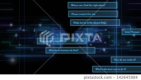Vertical video: Routing neon network after incoming prompts at dashboard, showing blue prompt boxes Vertical video: Routing neon network after incoming prompts at dashboard, showing blue prompt boxes 142645984