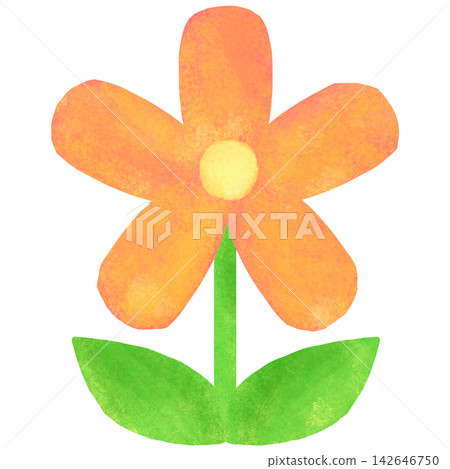 一幅簡潔可愛的單朵花插圖。 一幅簡潔可愛的單朵花插圖。 142646750