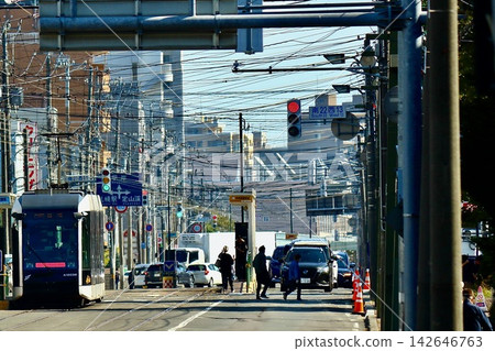 札幌的街道,電車線 札幌的街道,電車線 142646763