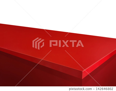 Modern red table top counter mockup close up. Modern red table top counter mockup close up. 142646802