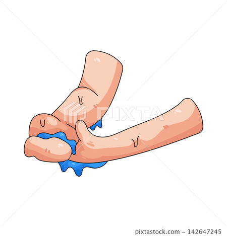 Illustration of right arm wash Illustration of right arm wash 142647245