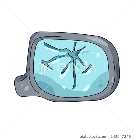 Illustration of broken side mirror Illustration of broken side mirror 142647246