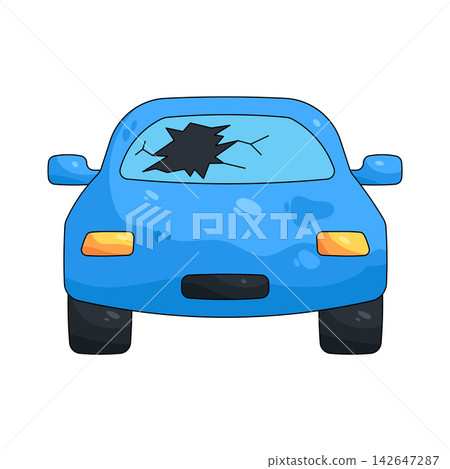 Illustration of broken windshield Illustration of broken windshield 142647287
